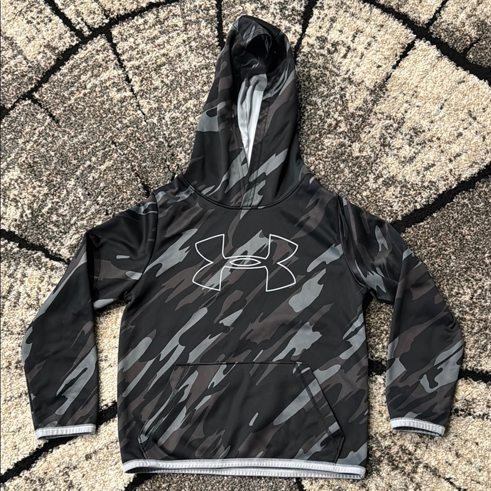 Under Armour Kids Camo Hoodie - Black and Gray